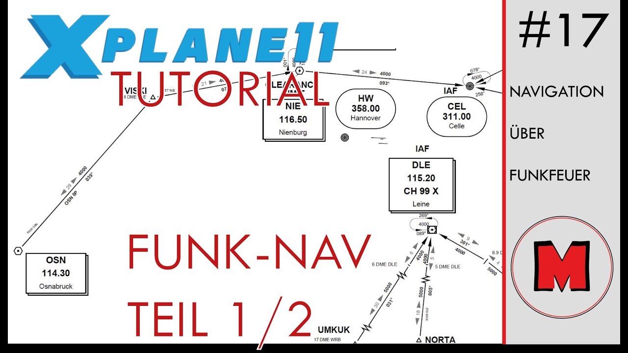 X-Plane 11 TUTORIAL #17: Navigation über VOR und NDB (Praxis) 1/2 [GERMAN] Re-upload
