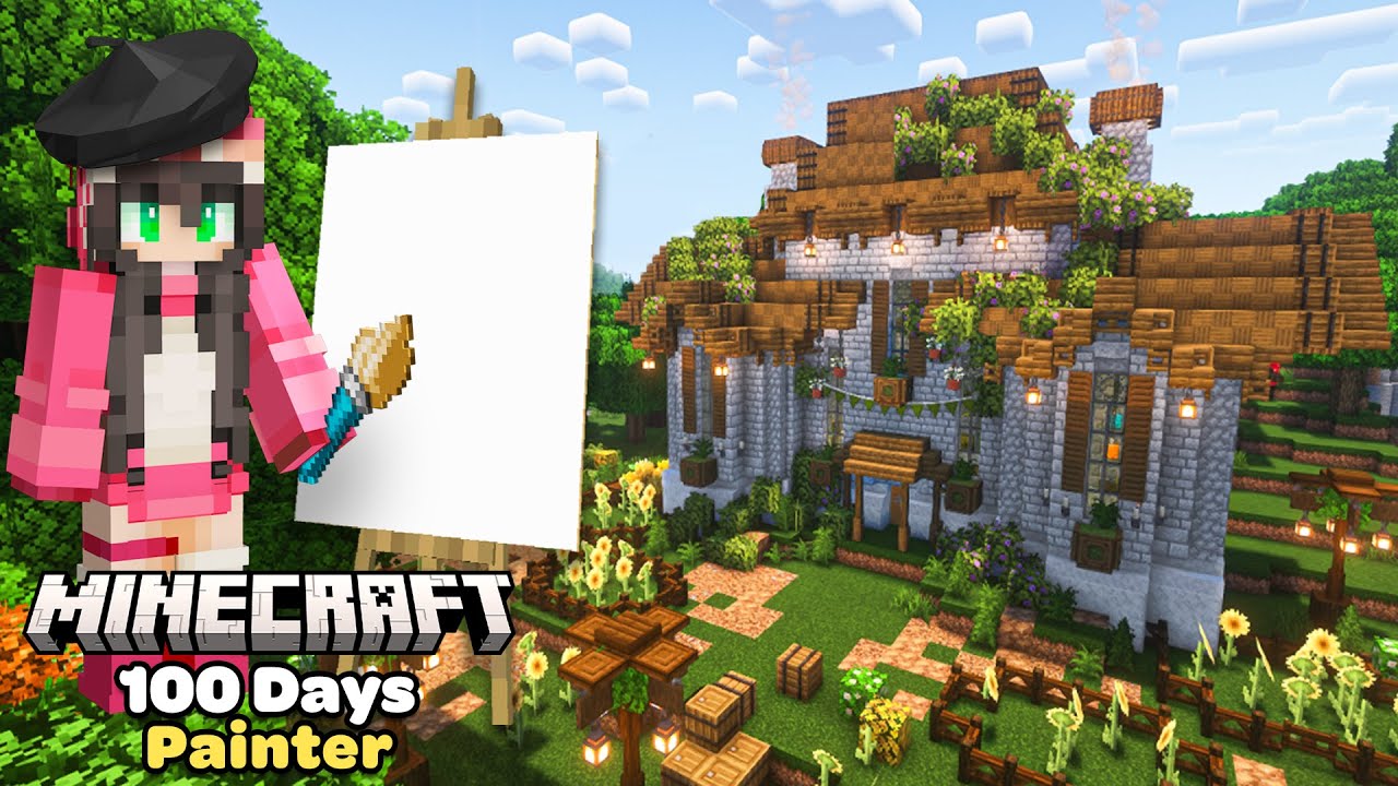 I Spent 100 Days as a Painter in Minecraft