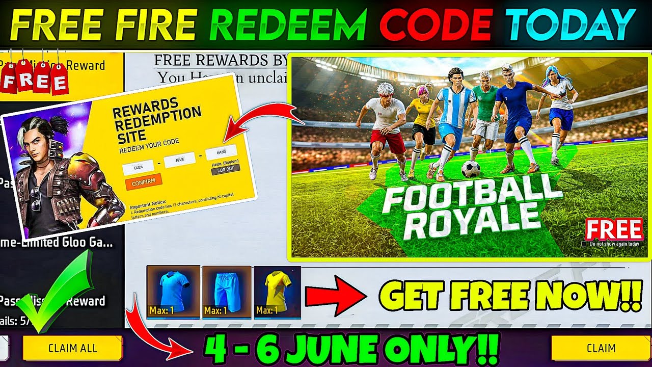 FREE FIRE REDEEM CODE TODAY JUNE 7 REDEEM CODE FREE FIRE | FF REDEEM CODE TODAY JUNE 7