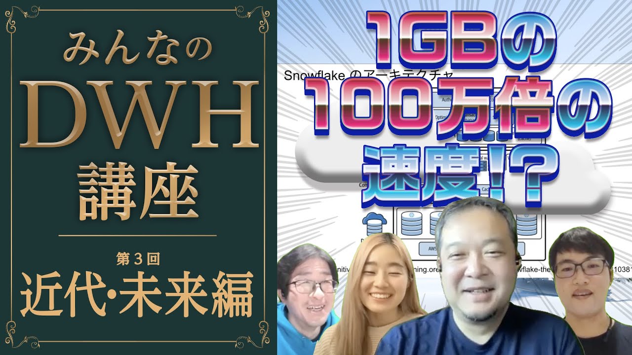 【みんなのDWH講座】近代・未来編～Snowflakeのアーキテクチャも紹介！業界ベテラン勢が語る、DWH近代史とわくわくする未来とは！？