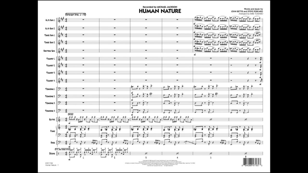 Human Nature arranged by Mike Tomaro