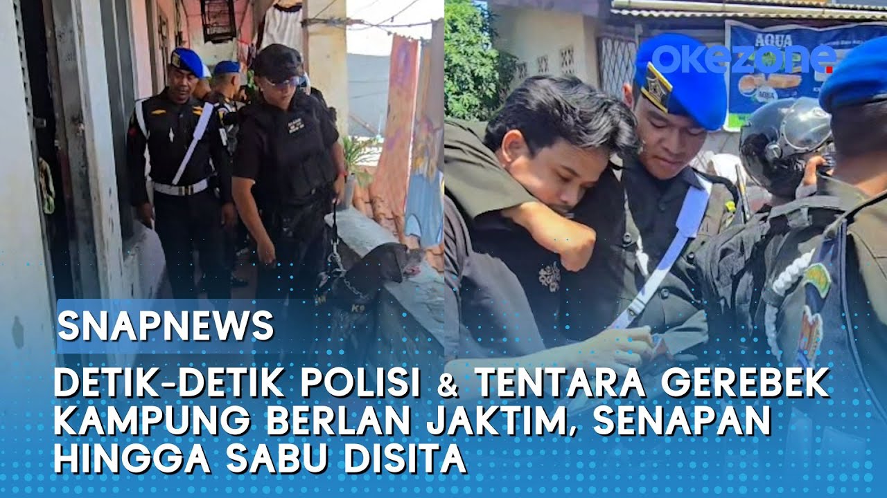 Detik-detik Polisi & Tentara Gerebek Kampung Berlan Jaktim, Senapan hingga Sabu Disita | Snapnews