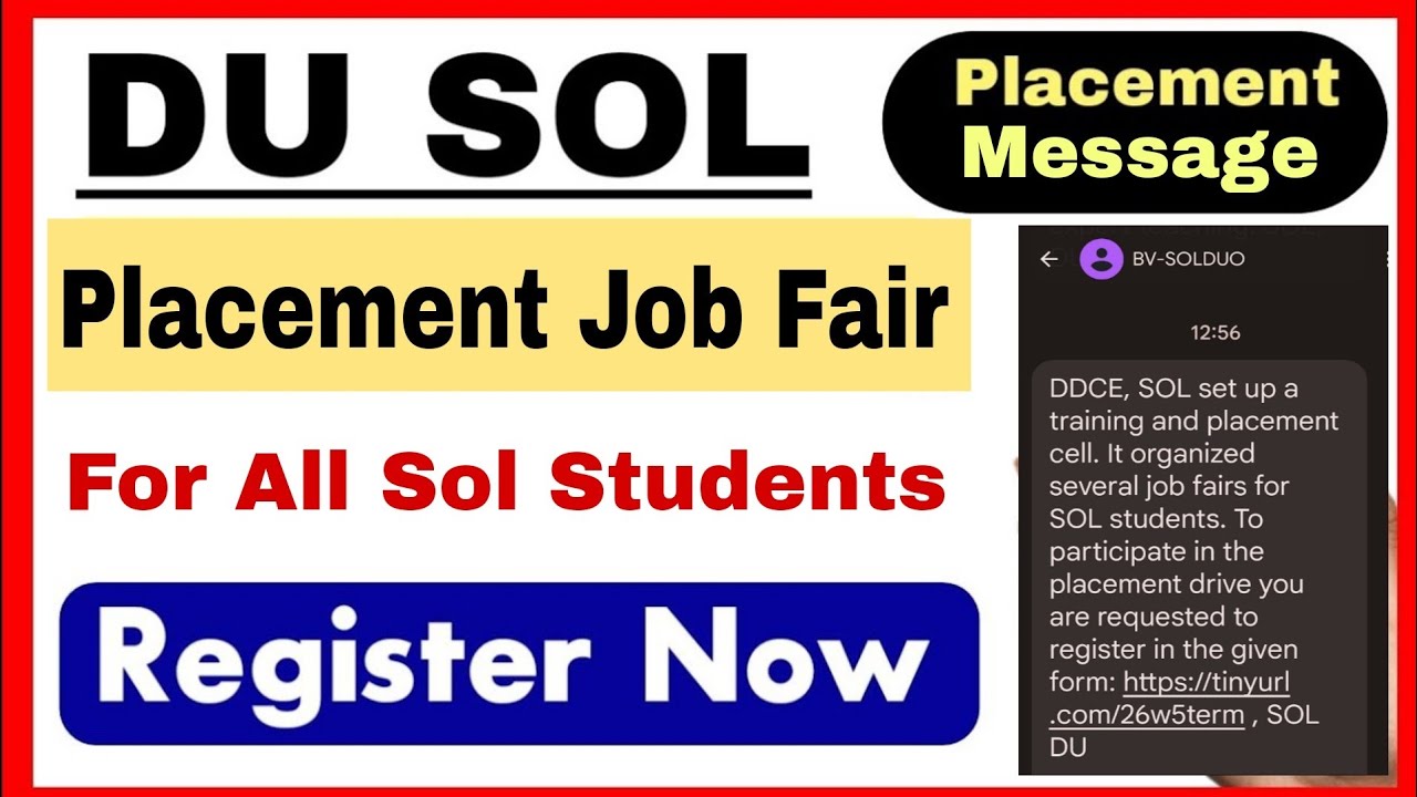SOL Several Job Fairs For Students | several Job Fairs For SOL Students: Register Now_Sol placement