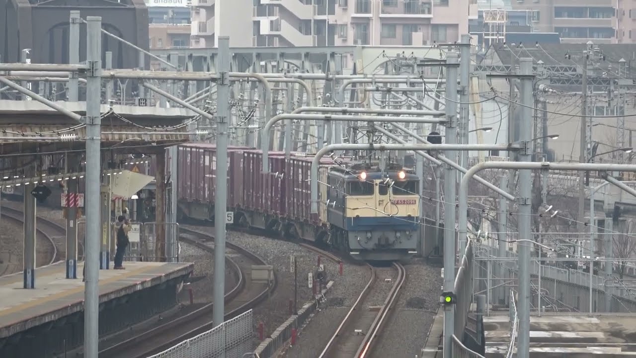 EF65PF 国鉄色 75レ 隅田川シャトル 北千住～隅田川にて