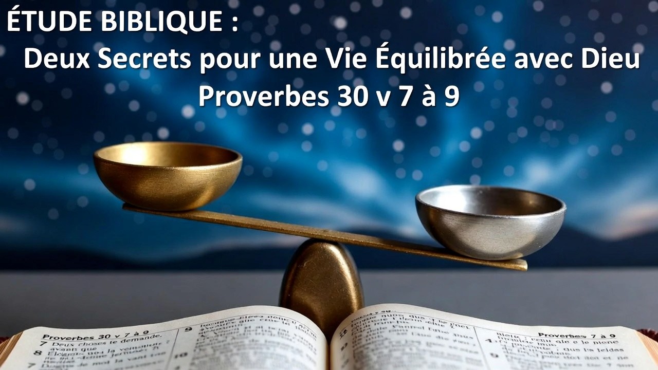 ETUDE BIBLIQUE :  Deux secrets pour une vie équilibrée avec DIEU