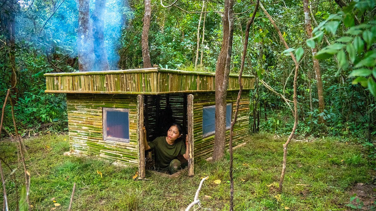 Girl Living Off Grid, Built the Most Beautiful Bamboo Underground House