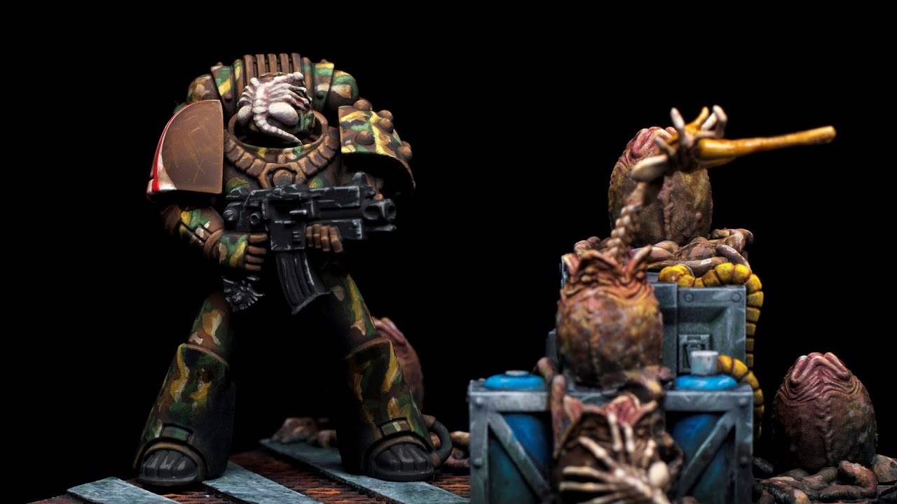 Alien vs Space Marine Diorama