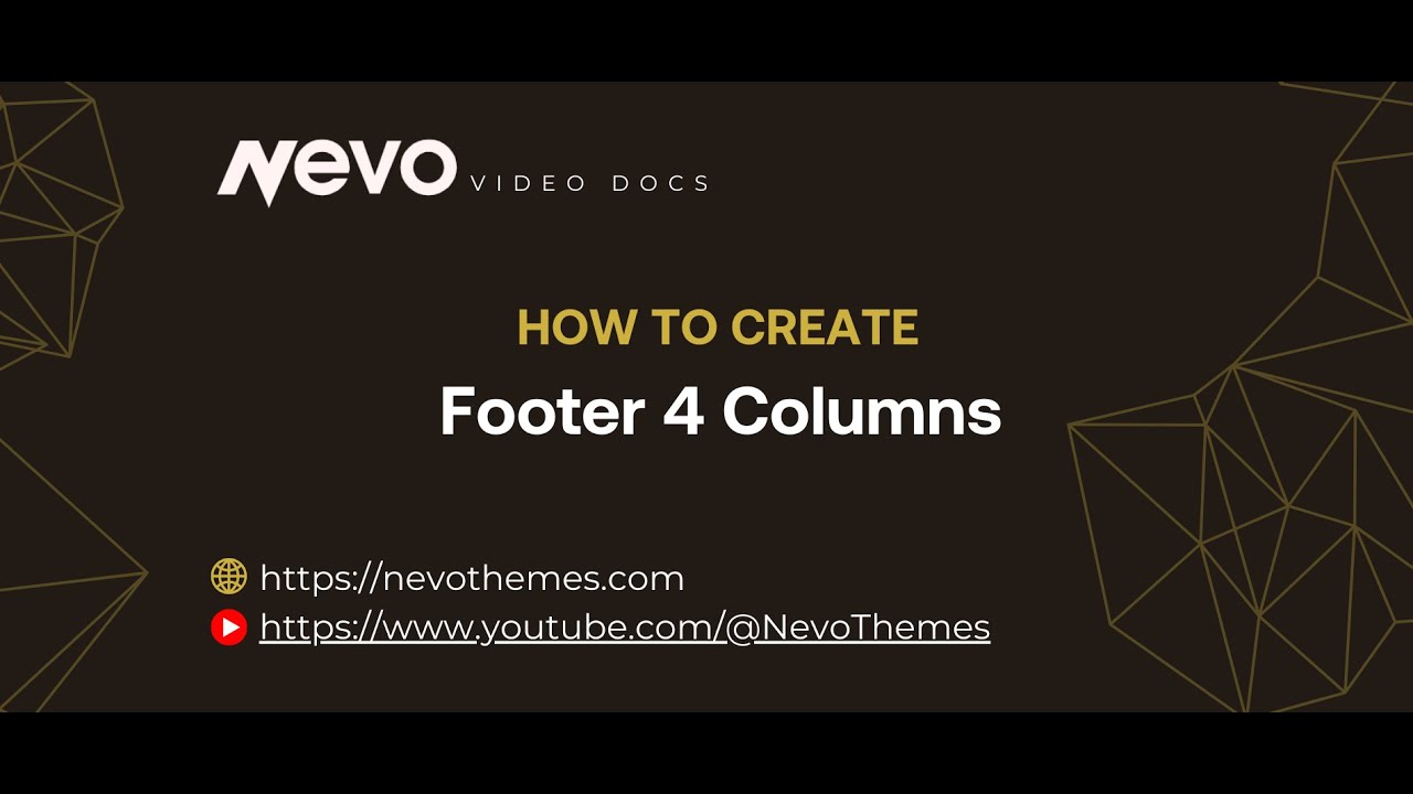 How To Create Footer 4 Columns