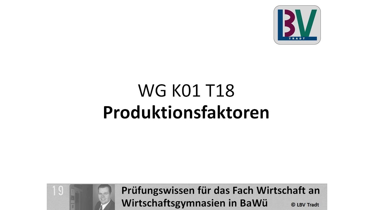 Produktionsfaktoren VBRW LBV Tradt [WG K01 T18]