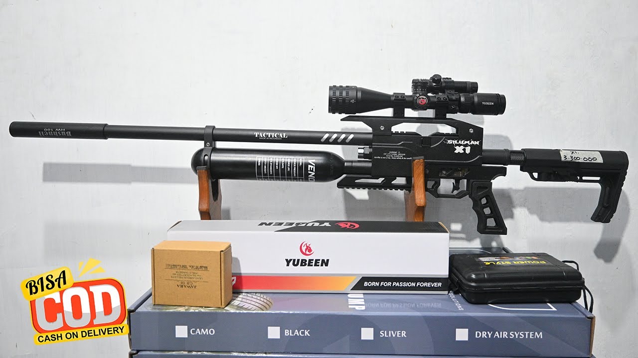 Harga senapan angin PCP BOCAP PREDATOR 500CC SERI X1 SUPER BLACK fullset siap pakai