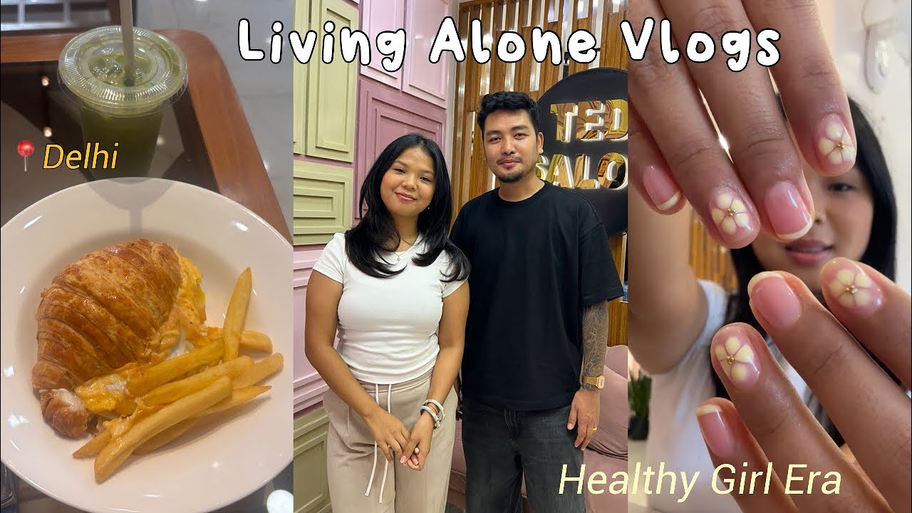 🌷Living alone vlog: Salon self care day at@TedKunchok &lsquo;s place,grocery shopping,gym vlog |Arunachali