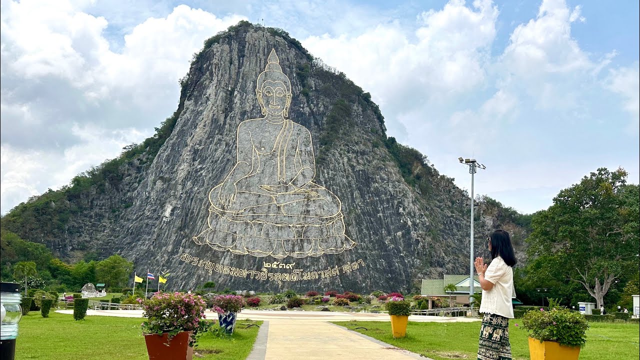 4K~ Khao Chi Chan - Laser Buddha Mountain Temple ~ Pattaya ~ Thailand.