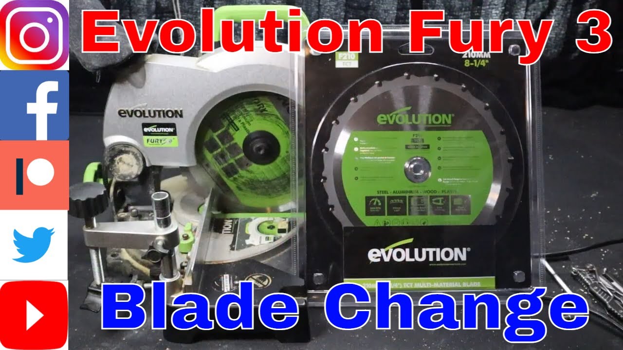Evolution Fury 3 Saw Blade Change - Step By Step Miter, chop, cut-off saw