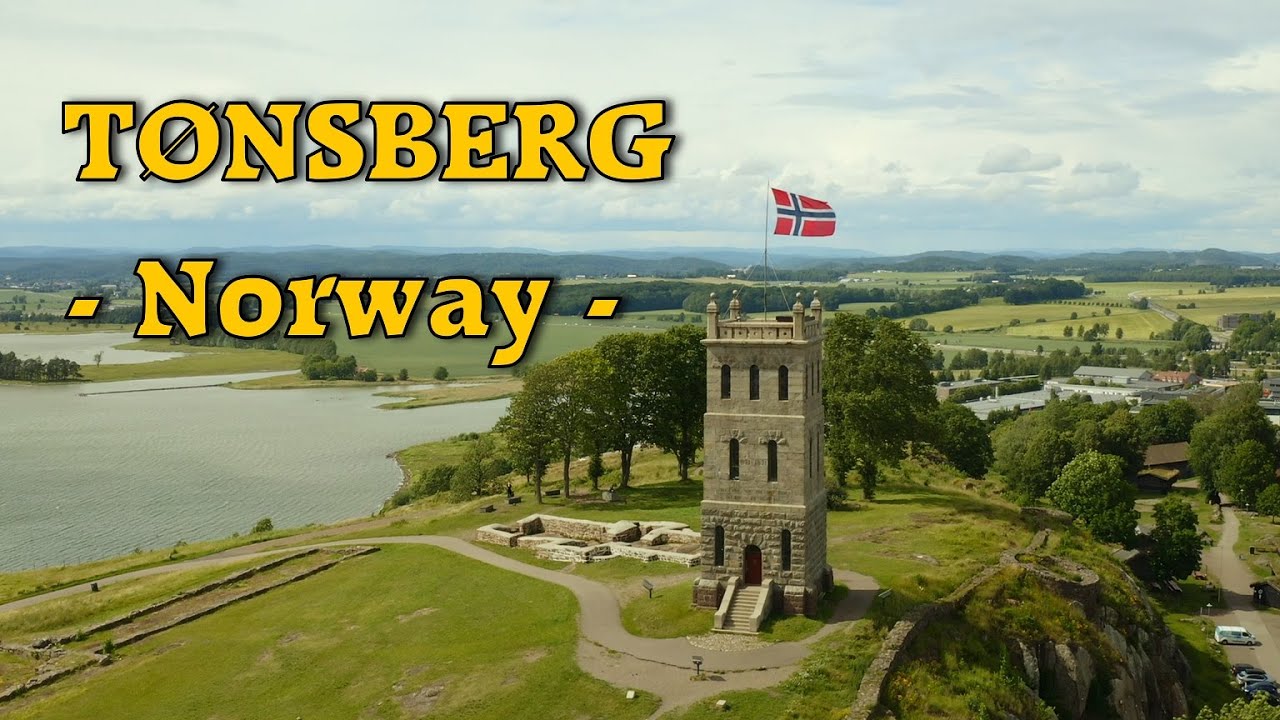 Tønsberg - Norway's oldest town and Slottsfjellet castle ruins, 4K