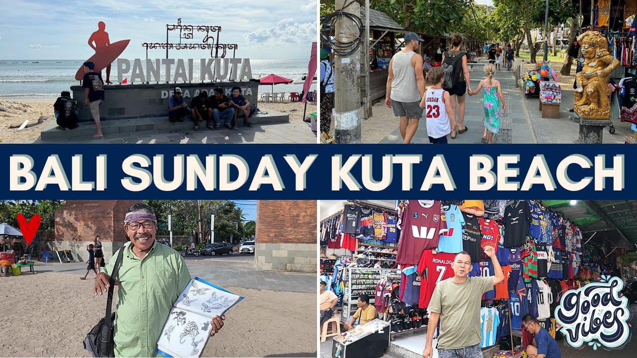 Bali Indonesia Kuta Beach Walk Today 2024