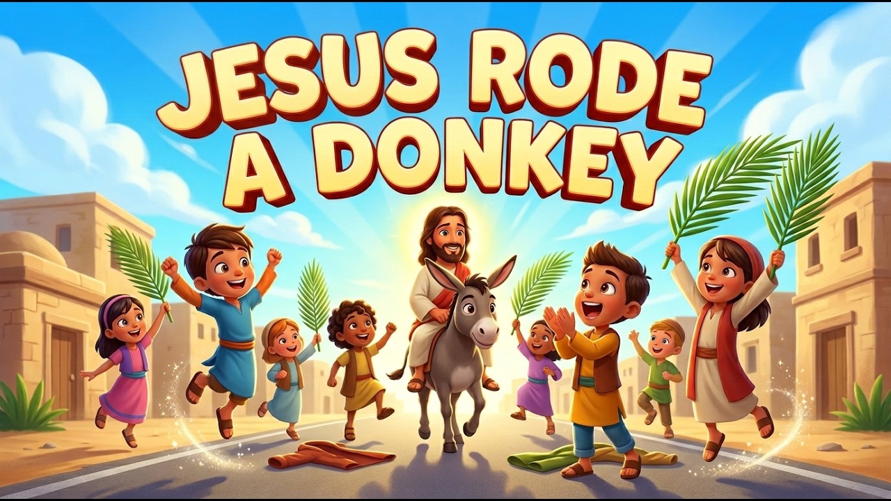 Jesus Rode a Donkey 🌿 Palm Sunday Song for Kids | Hosanna! (Bible Story Action Song 2026)
