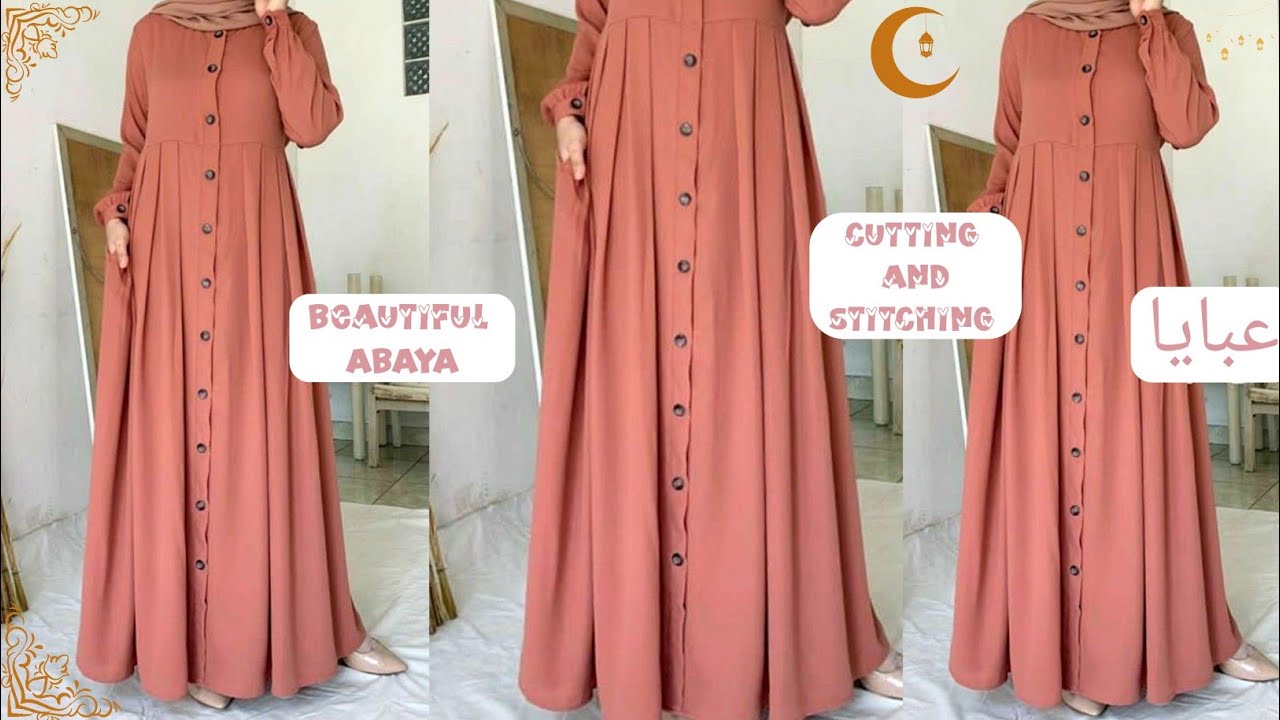Front Open Abaya Cutting and Stitching/ Burkha Cutting/ Frill Abaya Cutting/ Designer Abaya Cutting