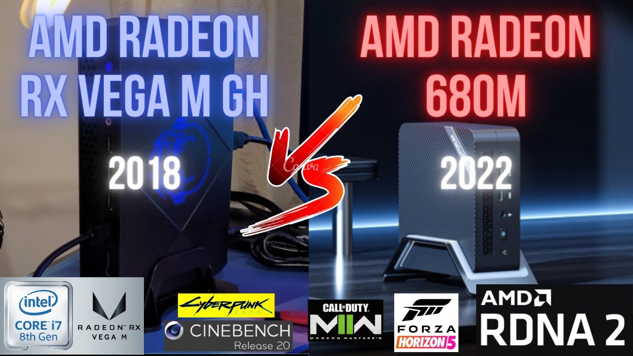 AMD Radeon 680M vs AMD RX Vega M GH Benchmark Gaming Comparison Minisforum UM690 and Hystou F9 RDNA2