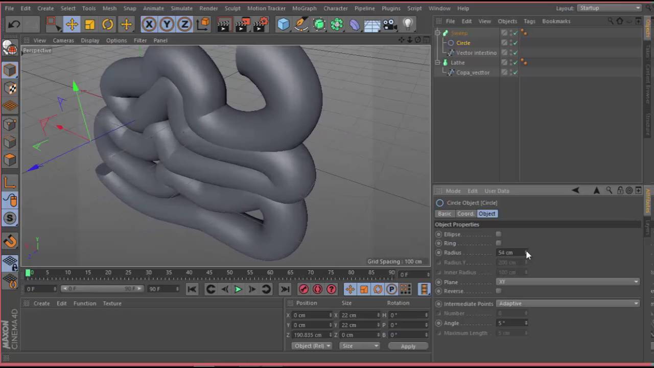 Tutorial Cinema 4D, creación de curvas y extrusiones
