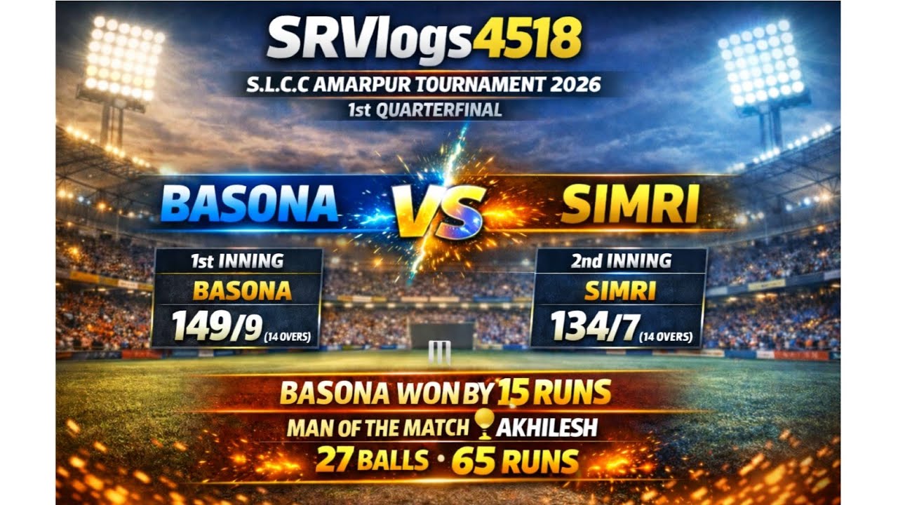 2nd inning target 150 Basona vs Simri - 06/01/2026