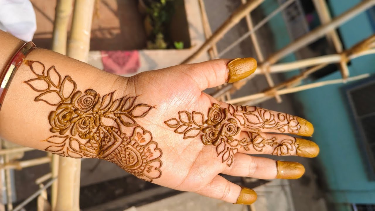 New stylish beautiful flower front hand mehandi design# viral video # youtube # mehandi design 2026