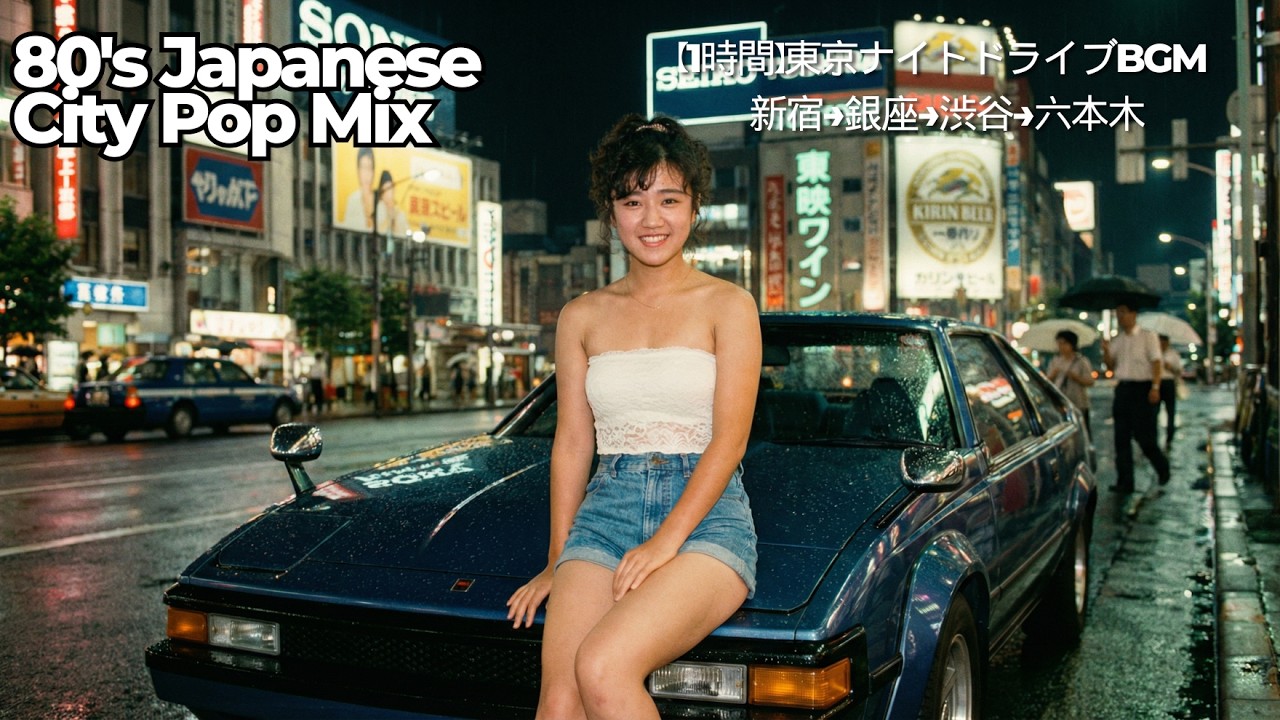 【1時間】東京ナイトドライブBGM | 新宿→銀座→渋谷→六本木 | 80年代日本シティポップ Vol 3 | Tokyo Night Guide City Pop Mix