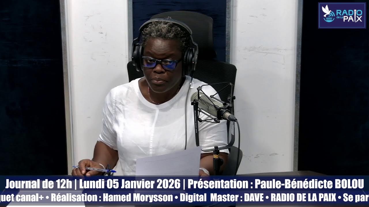 📰 Journal de 12h – Lundi 05 Janvier 2026 | Paule-Bénédicte BOLOU