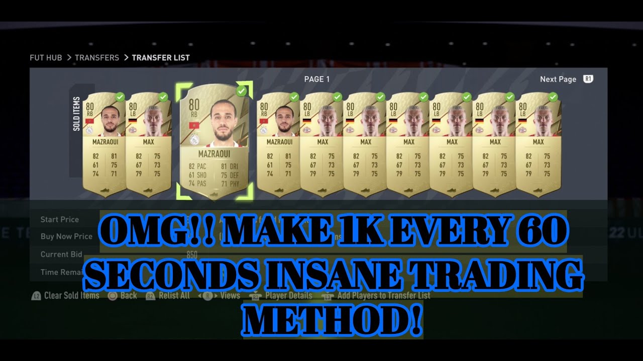 OMG!! MAKE 1K EVERY 60 SECONDS INSANE TRADING METHOD! MASS BIDDING FILTER! FIFA 22 TRADING TIPS!