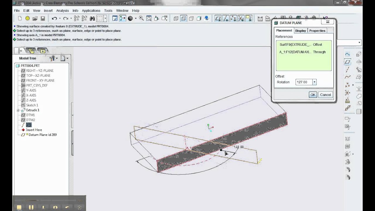 Tutorial 6A - Using Datum Geometry to located a feature