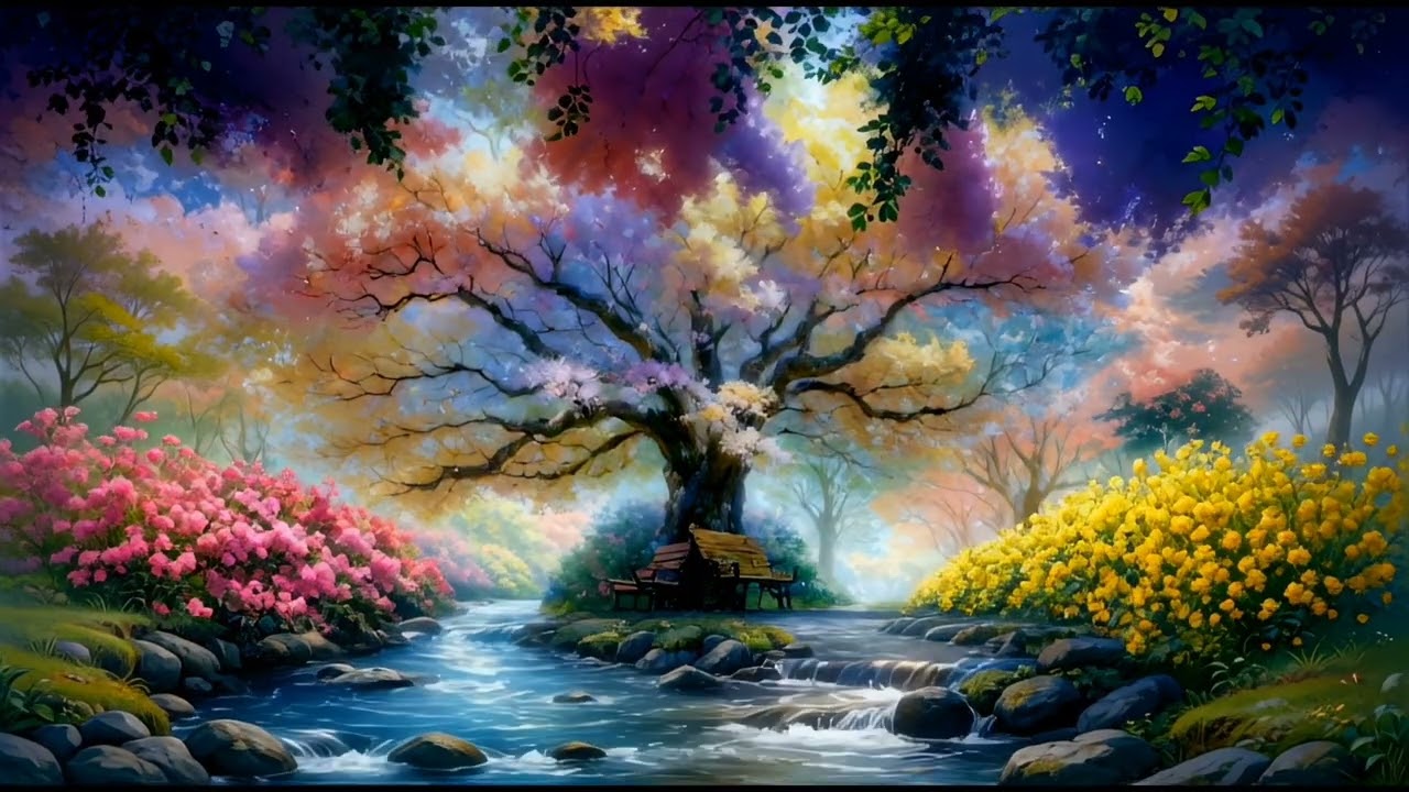 Enjoying serene music while immersed in nature. 