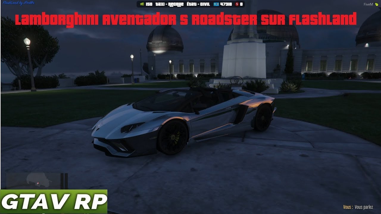 Lamborghini Aventador S Roadster sur Flashland GTA 5 RP