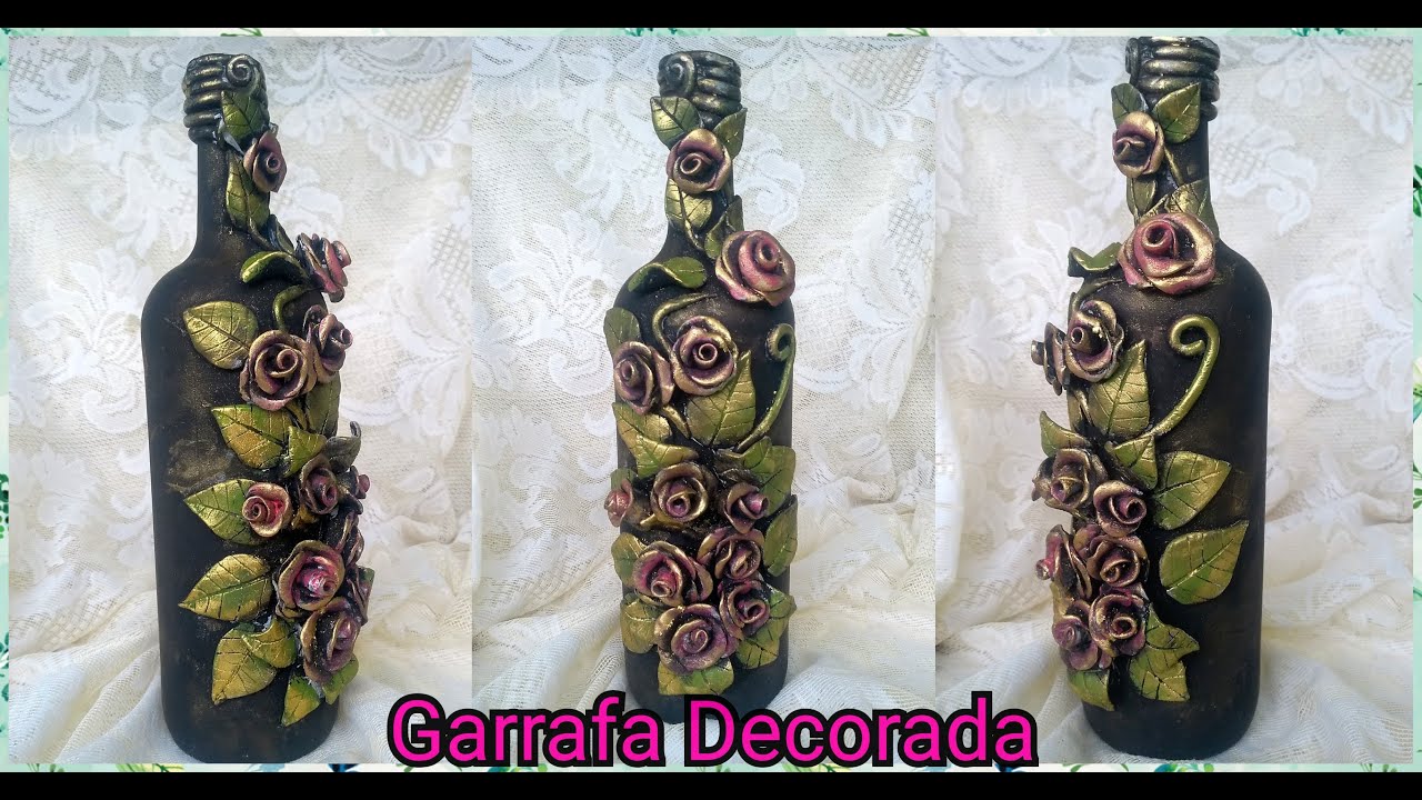 Garrafa Decorada - Reciclagem - Lixo ao Luxo - Diy - Fácil de Fazer