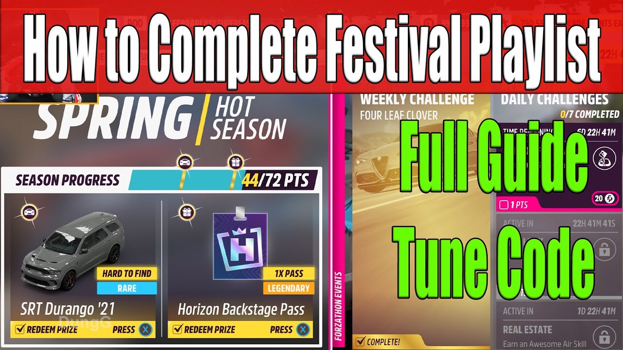 Forza Horizon 5 How to Complete Festival Playlist Spring Season Series 53 Full Guide, Tune Code