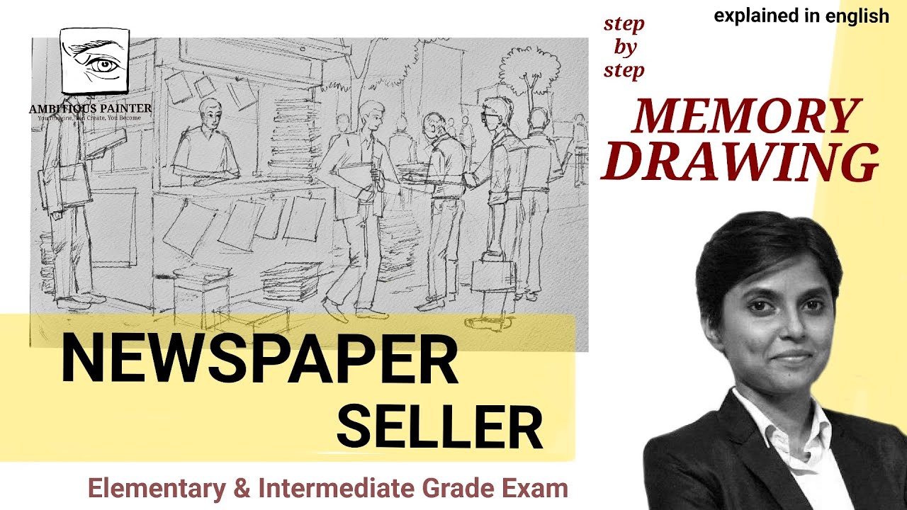 NEWSPAPER SELLER  |Memory Drawing| EASY TO DRAW