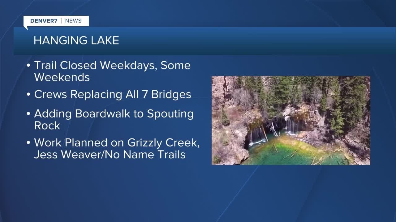 Hanging Lake Trail closing on weekdays for trail work