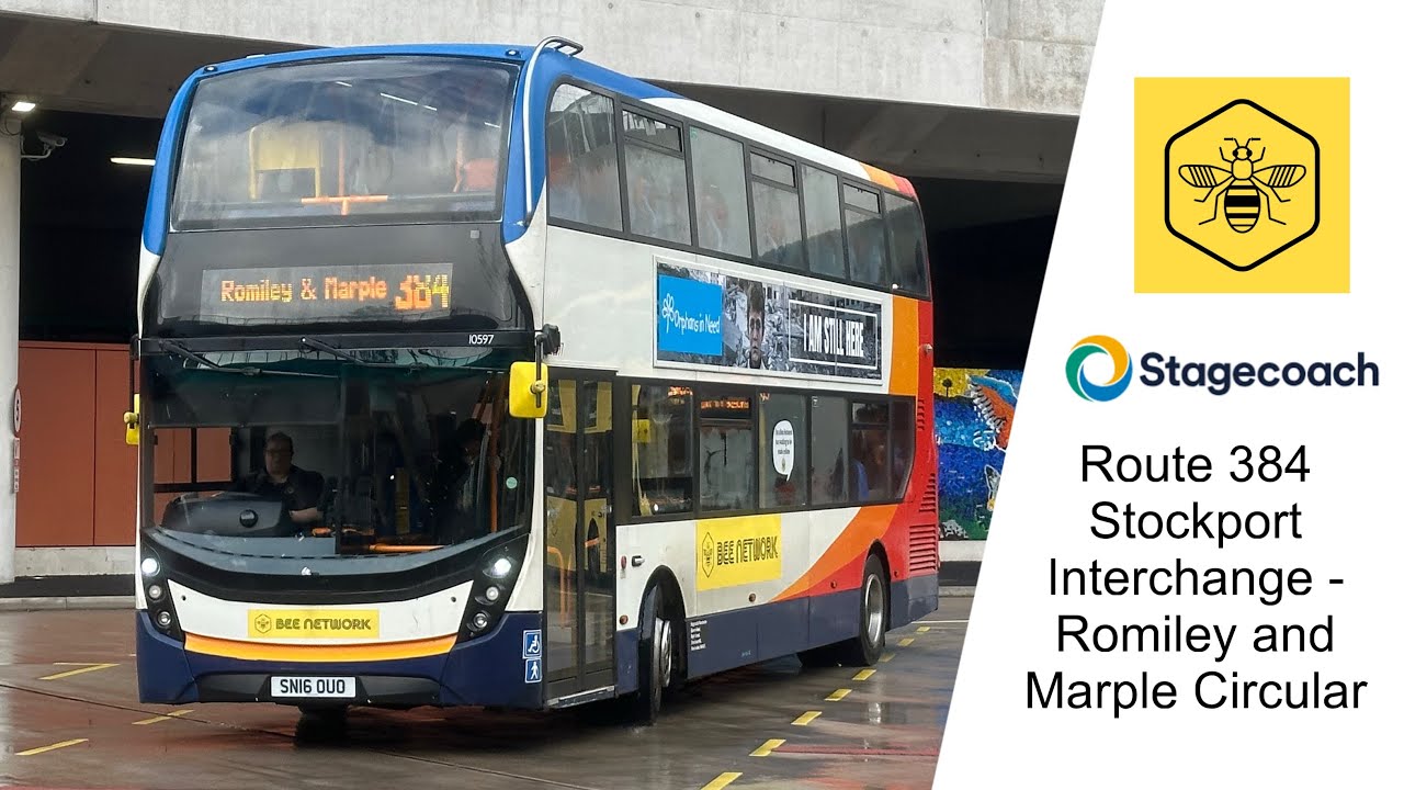 Full Route 384 Stockport Interchange - Romiley and Marple Circular Stagecoach Manchester