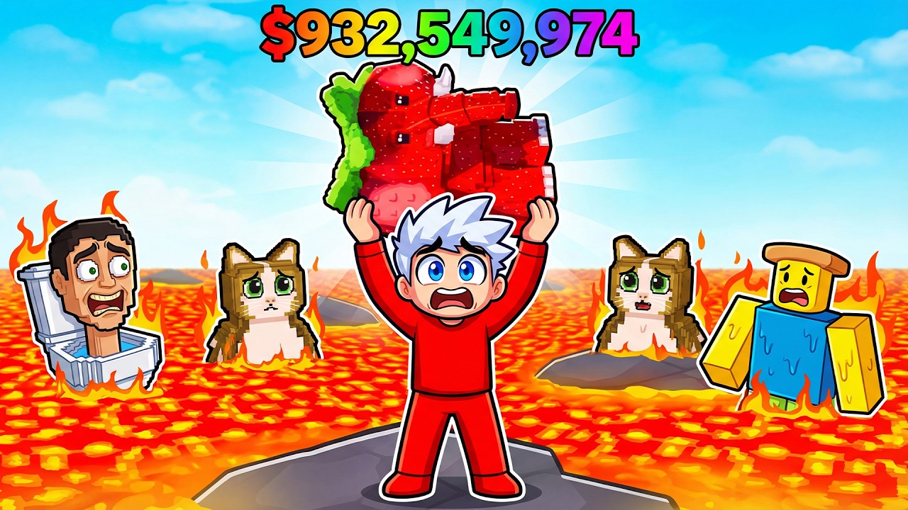 ZDOBYŁEM NAJLEPSZE BRAINROTY w Survive LAVA for Brainrots!!