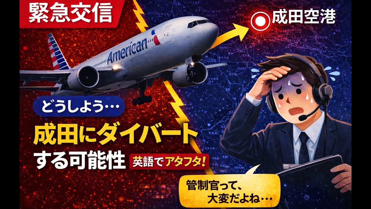 【航空無線】管制官って大変！アメリカン航空が成田にダイバート