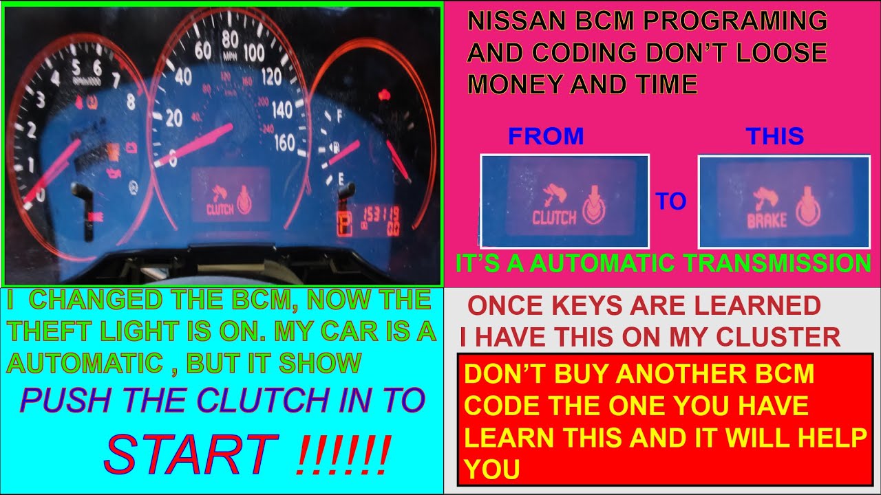 Nissan BCM replacement: Coding the BCM and program keys. How to switch from manual to Auto Trans.