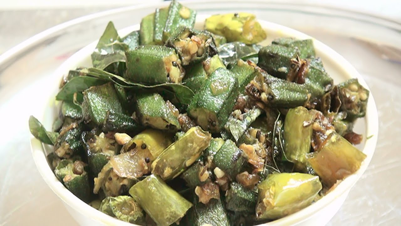 Lady's Finger Fry - Okra - Bhindi Fry Making - Indian Recipes