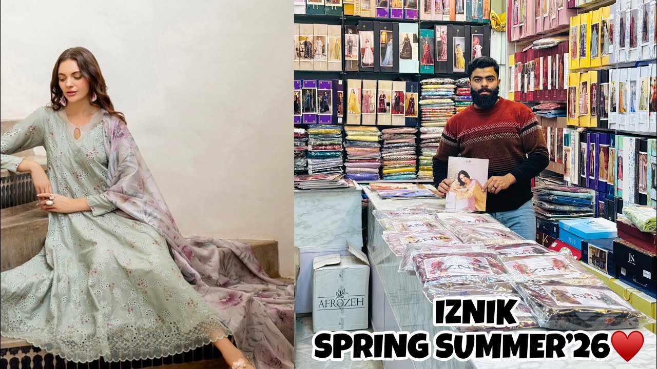 IZNIK SPRING SUMMAR LAWN COLLECTION 2026 | UNSTICHTED SUMMER DESIGNER LAWN COLLECTION 2026 