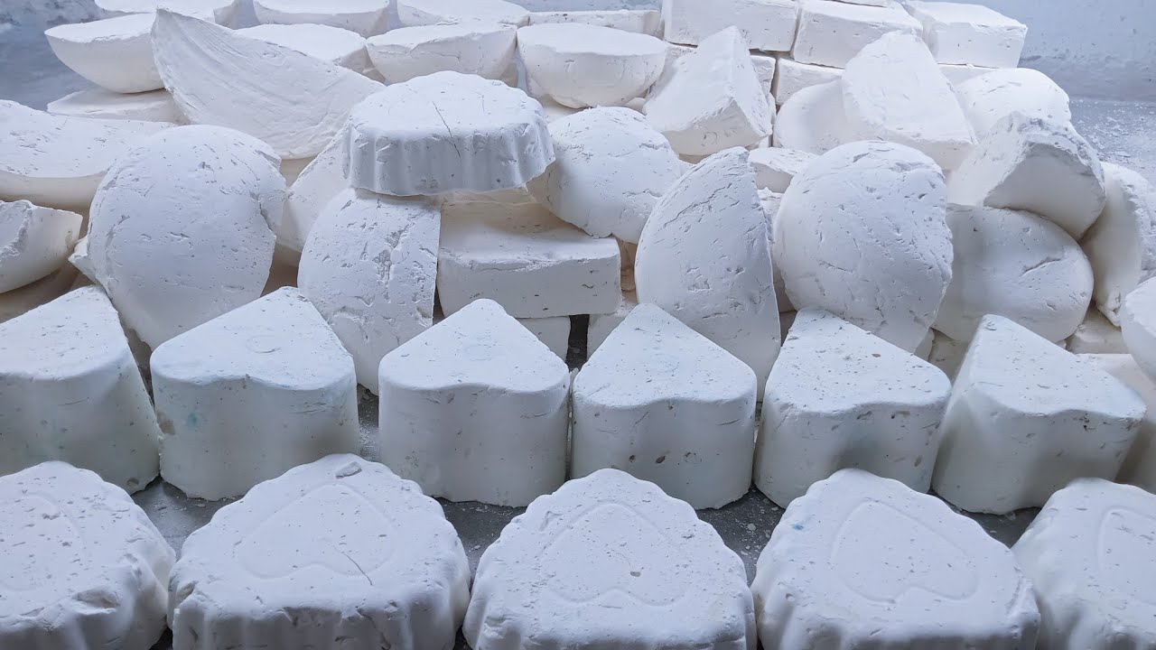 White Soft gym chalk blocks crushing | Crispy | Crunchy | Satisfying | ASMR