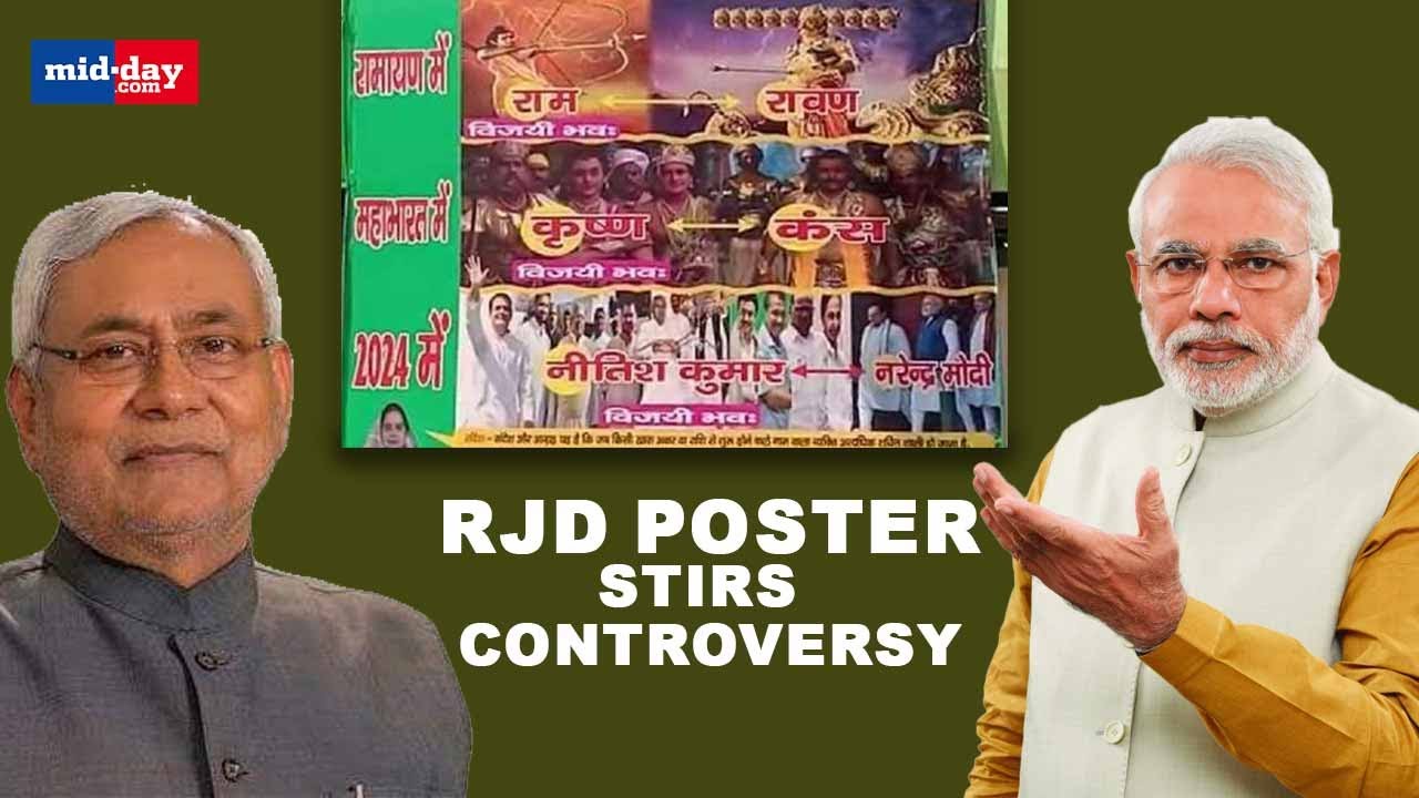RJD poster depicting Nitish Kumar as 'Ram', PM Modi as 'Ravana' stirs controversy