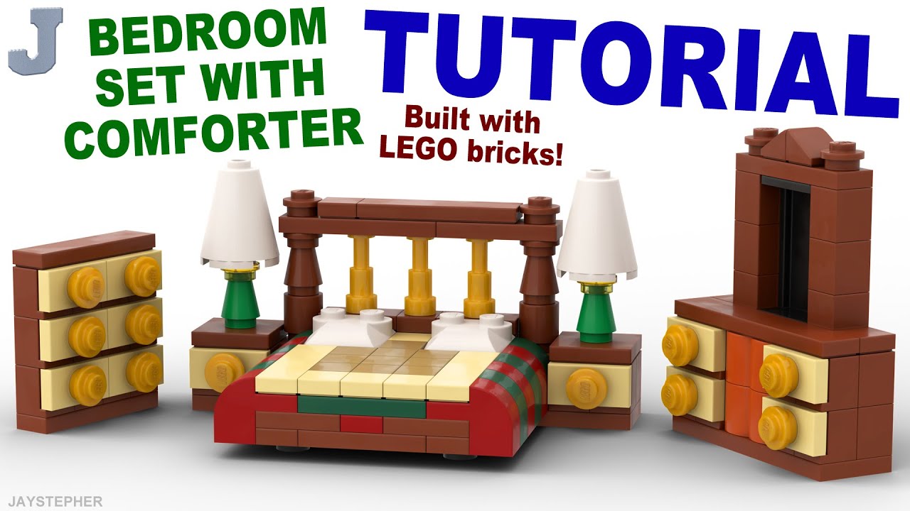 How To Build A LEGO Bedroom Set With Comforter DIY Tutorial