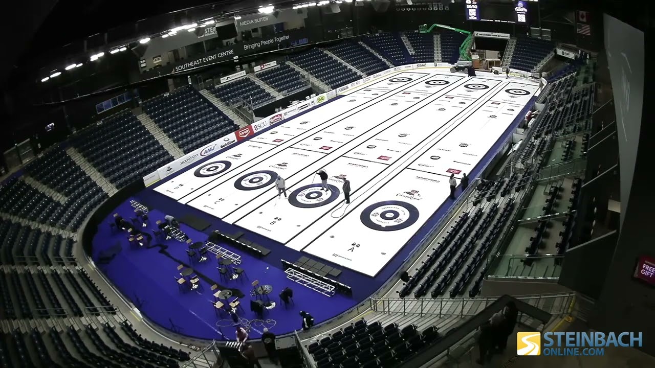 A timelapse of the Southeast Event Centre being transformed for the Grand Slam of Curling
