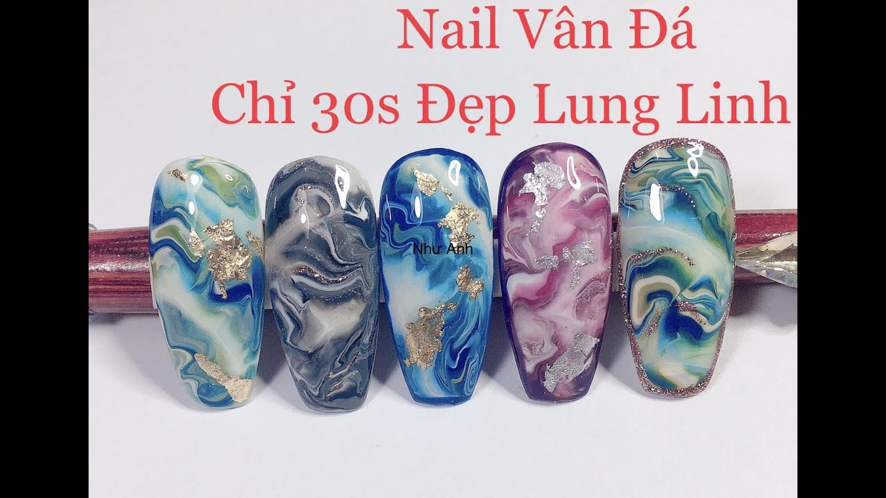 Nail Vân Đá Đơn Giản Đẹp Lung Linh