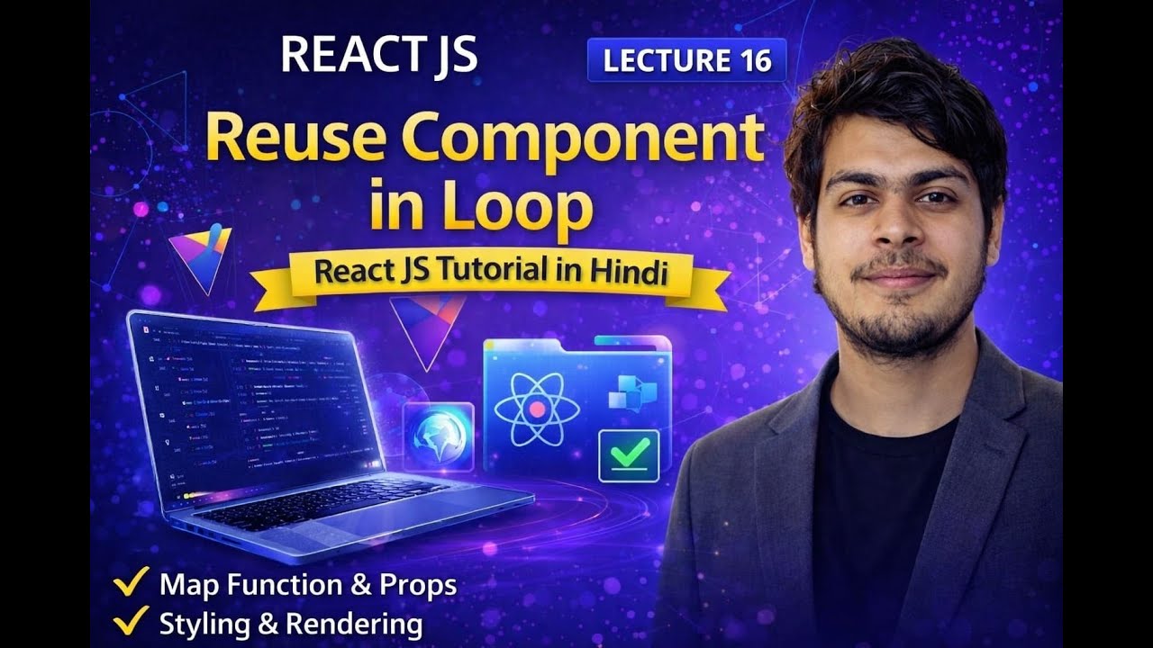 React JS Tutorial Lecture 16 | Reusable Component & Map Loop in React