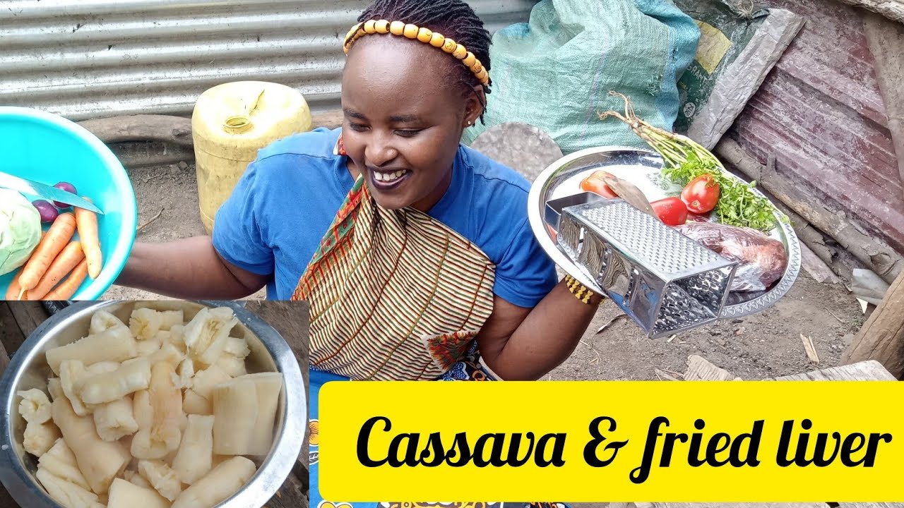 Cooking most appetizing  cassava  meal for lunch dee mwango