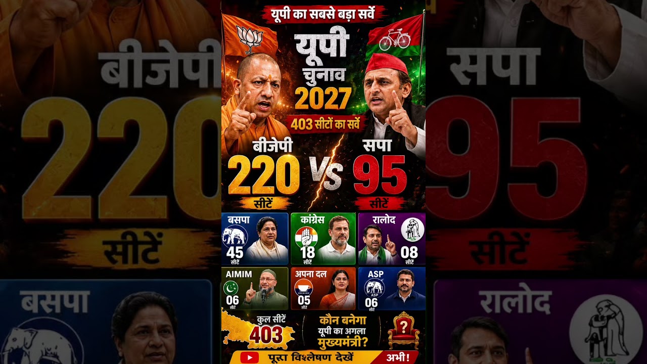 Uttar Pradesh Assembly Elections 2027 | Opinion Poll Survey #yogiadityanath #shorts #viral #bjp#modi