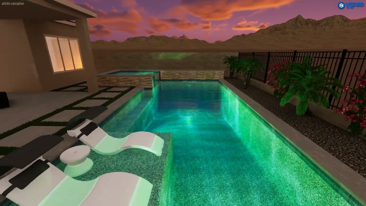 Boisselle Backyard Oasis_R2- Thunderbird Pools and Spas- ThunderScapes